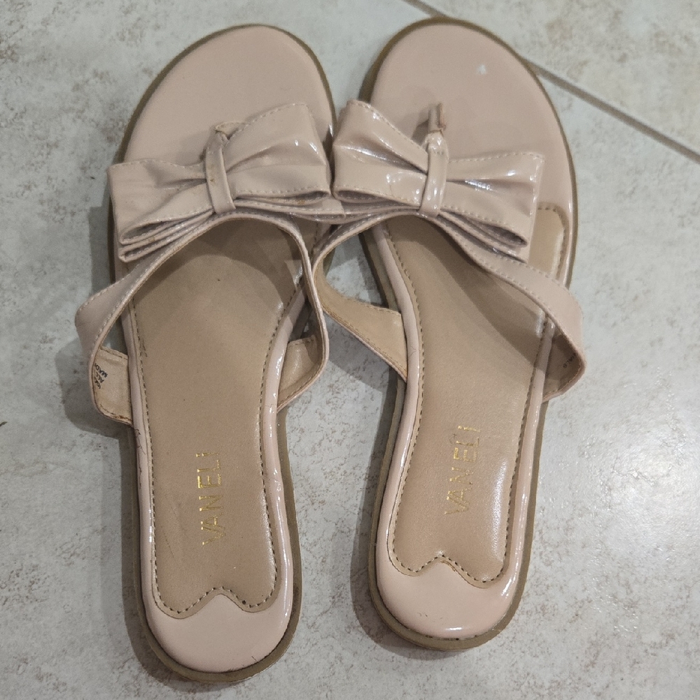 Vaneli Nude Bow Sandals